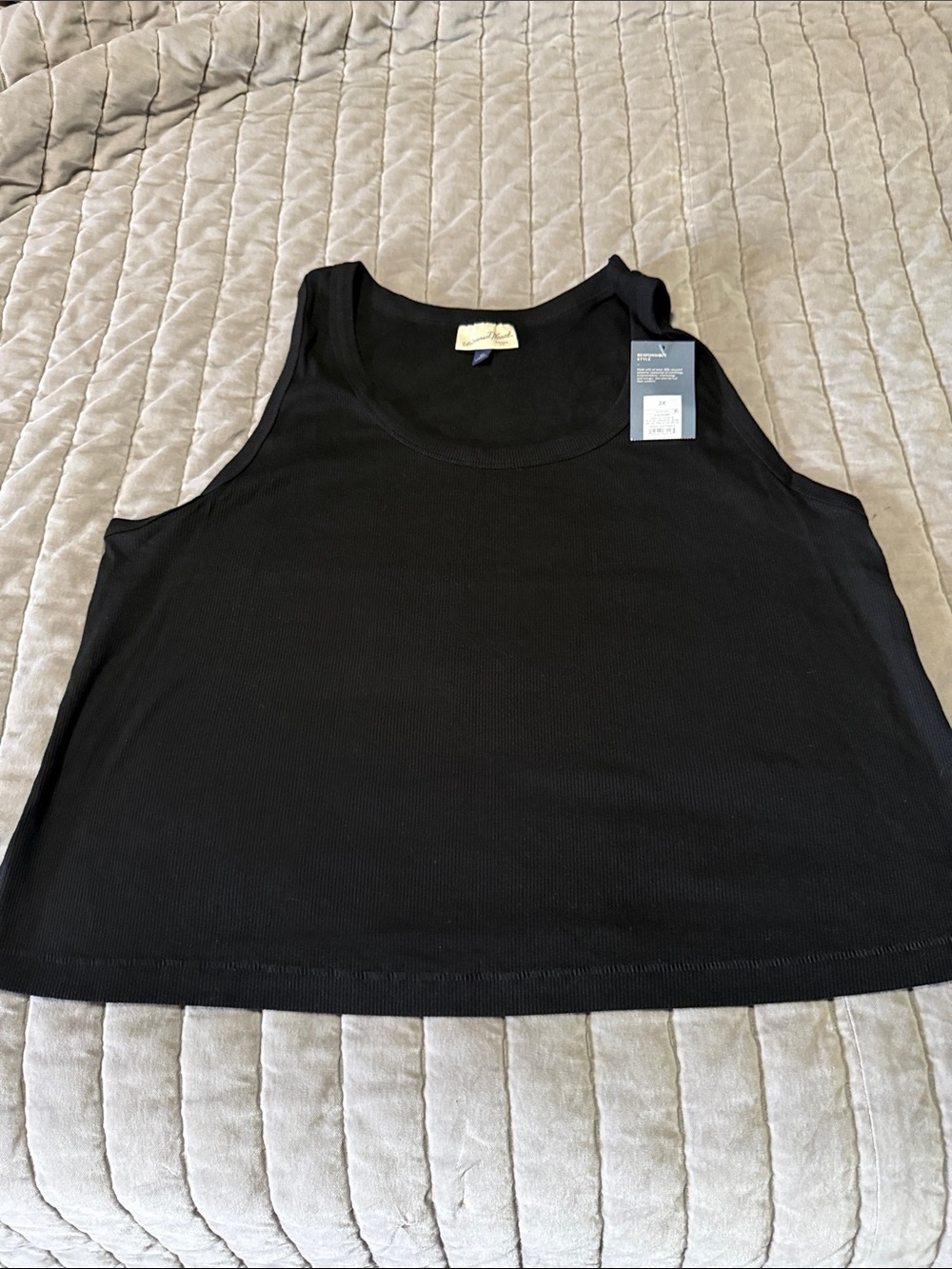 Universal Thread Women's Black Ribbed Tank Top